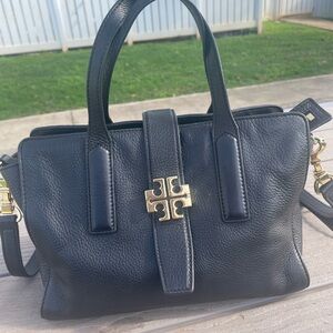 Tory Burch Black Satchel with Gold Hardware
